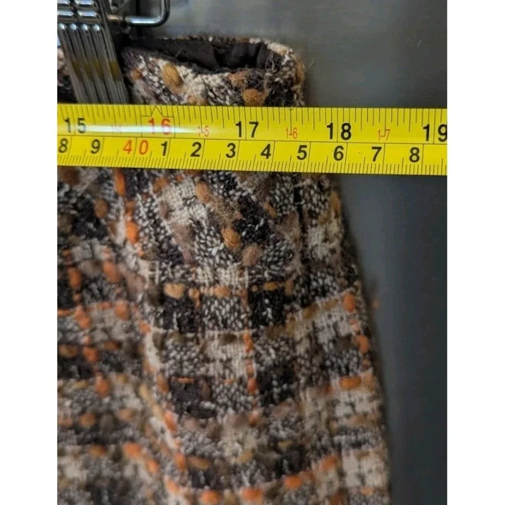 Ann Taylor Loft 14 Pencil Skirt Multicolor‎ Tweed Wool Blend Back Slit Career